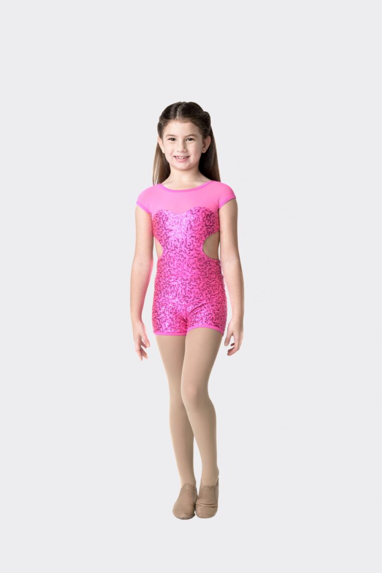 sequin biketard hot pink