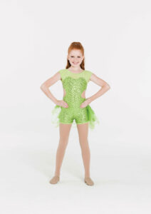 sequin biketard with bustle