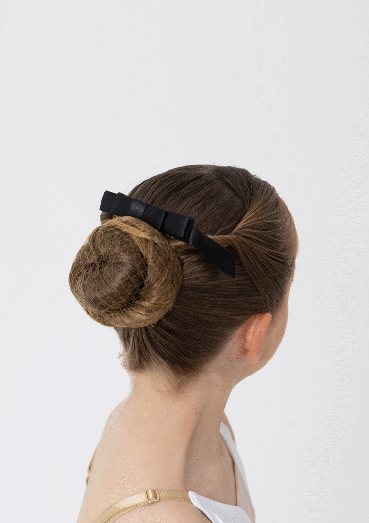 satin hair bow black