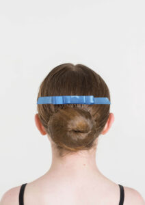 satin hair bow cornflower blue