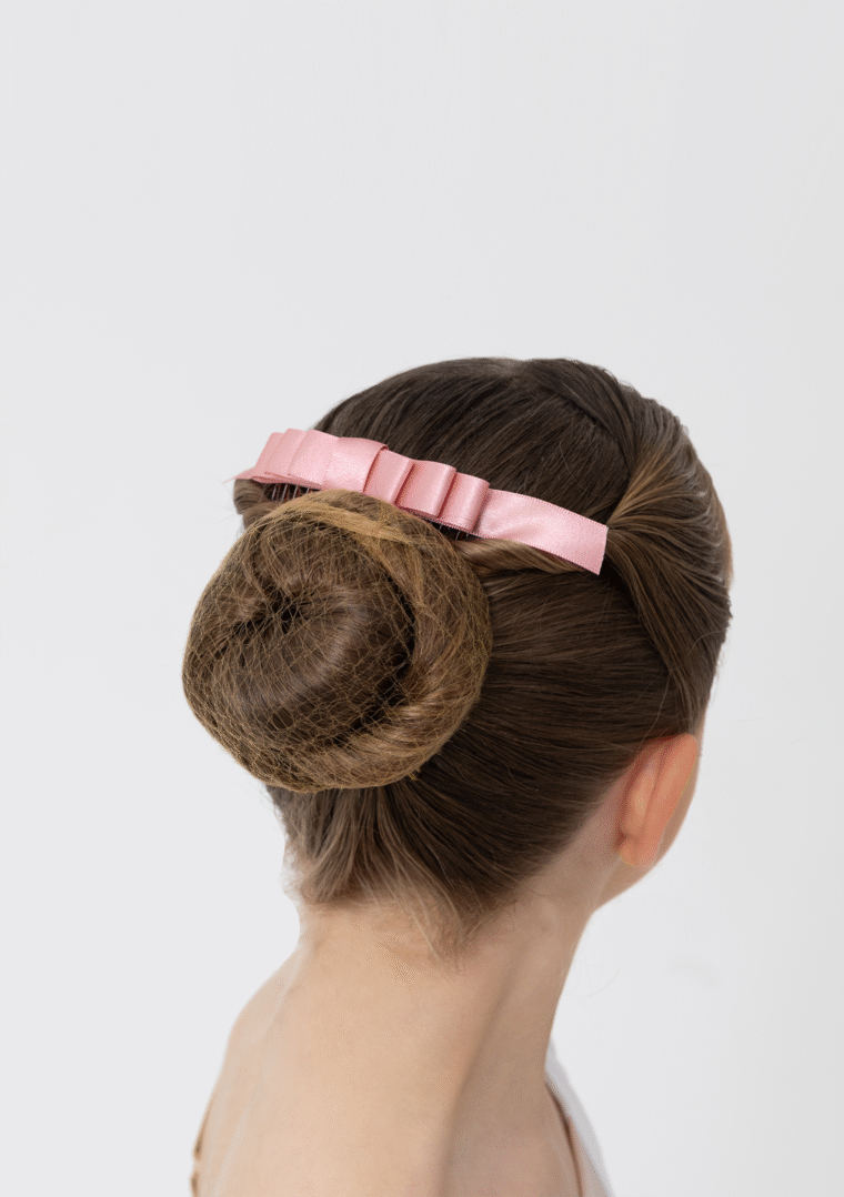 satin hair bow dusty pink