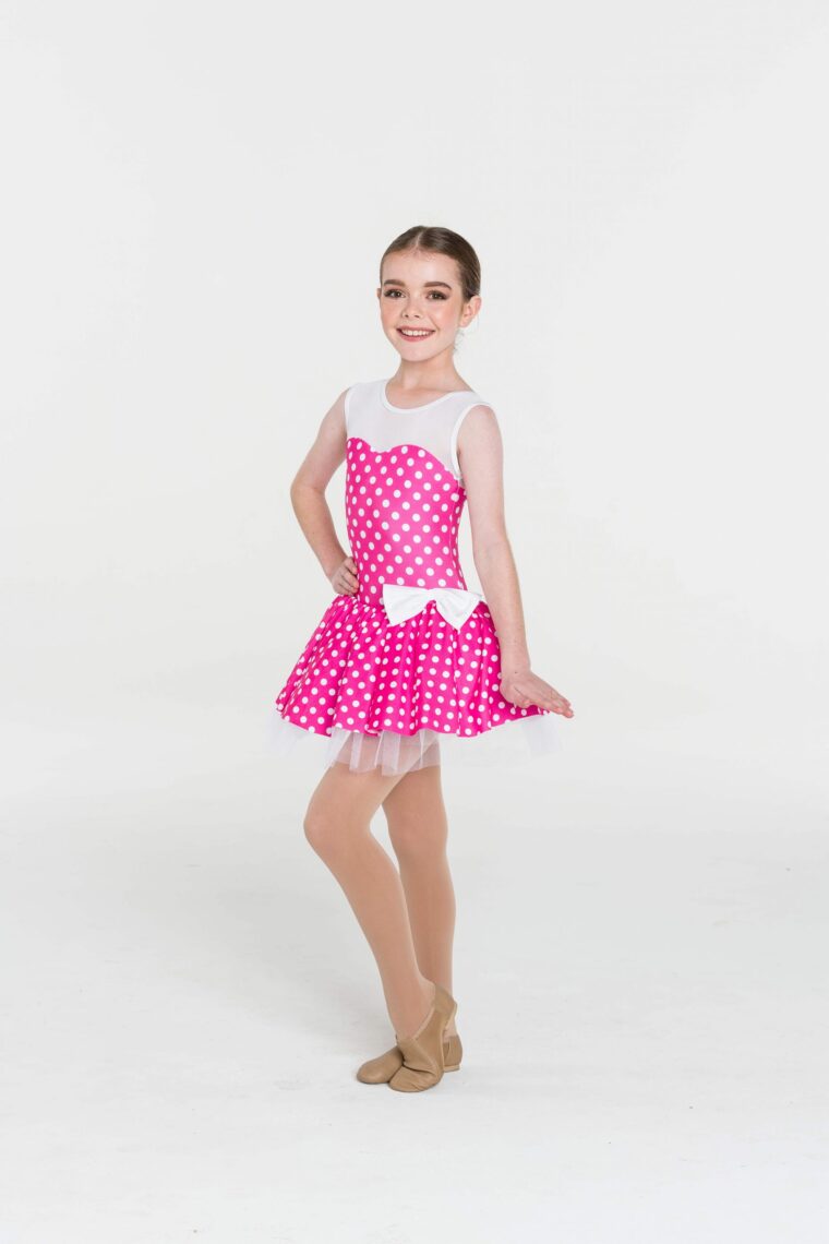 polka dot princess dress pink