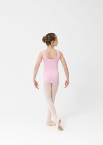 classic thick strap leotard pale pink
