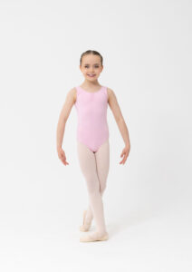 classic thick strap leotard pale pink