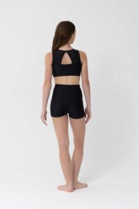 high waisted dance shorts black