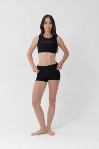 high waisted dance shorts black