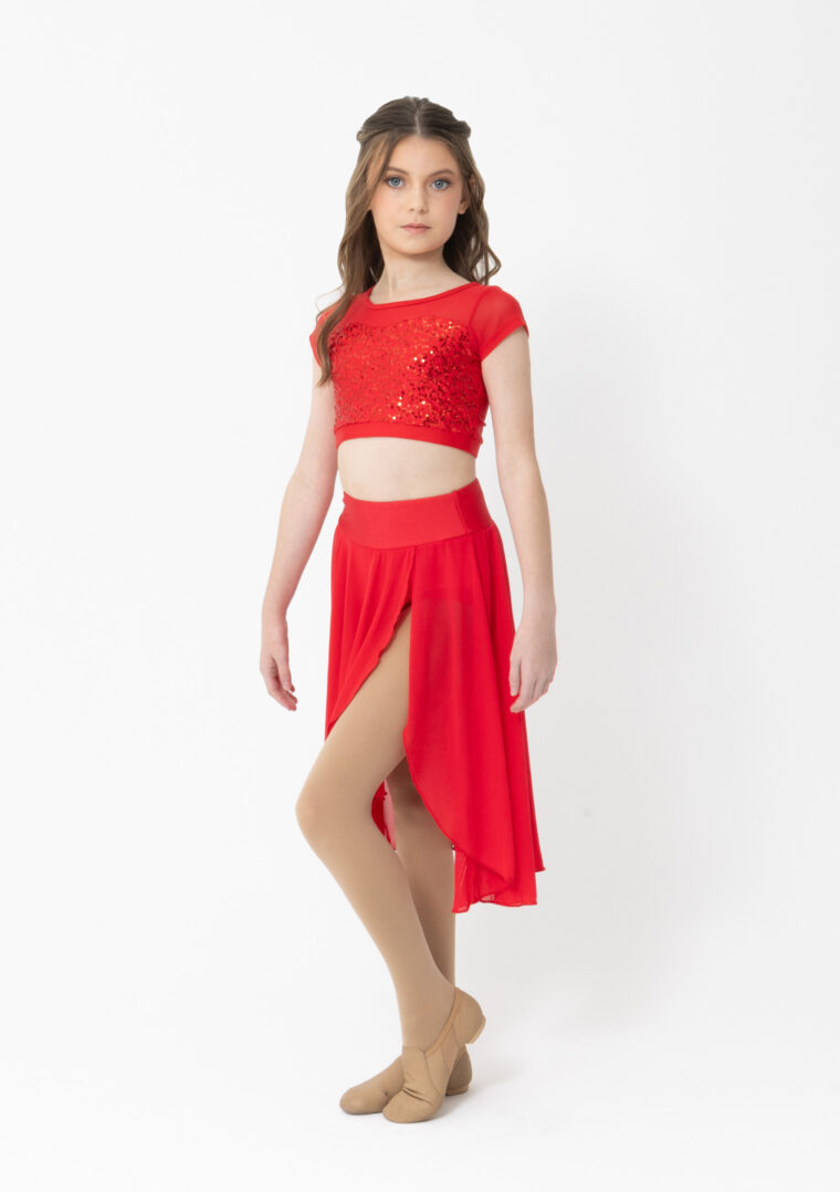 inspire mesh skirt red