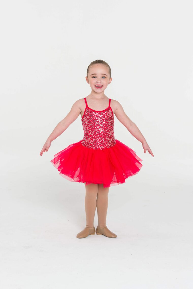 sequin tutu dress red