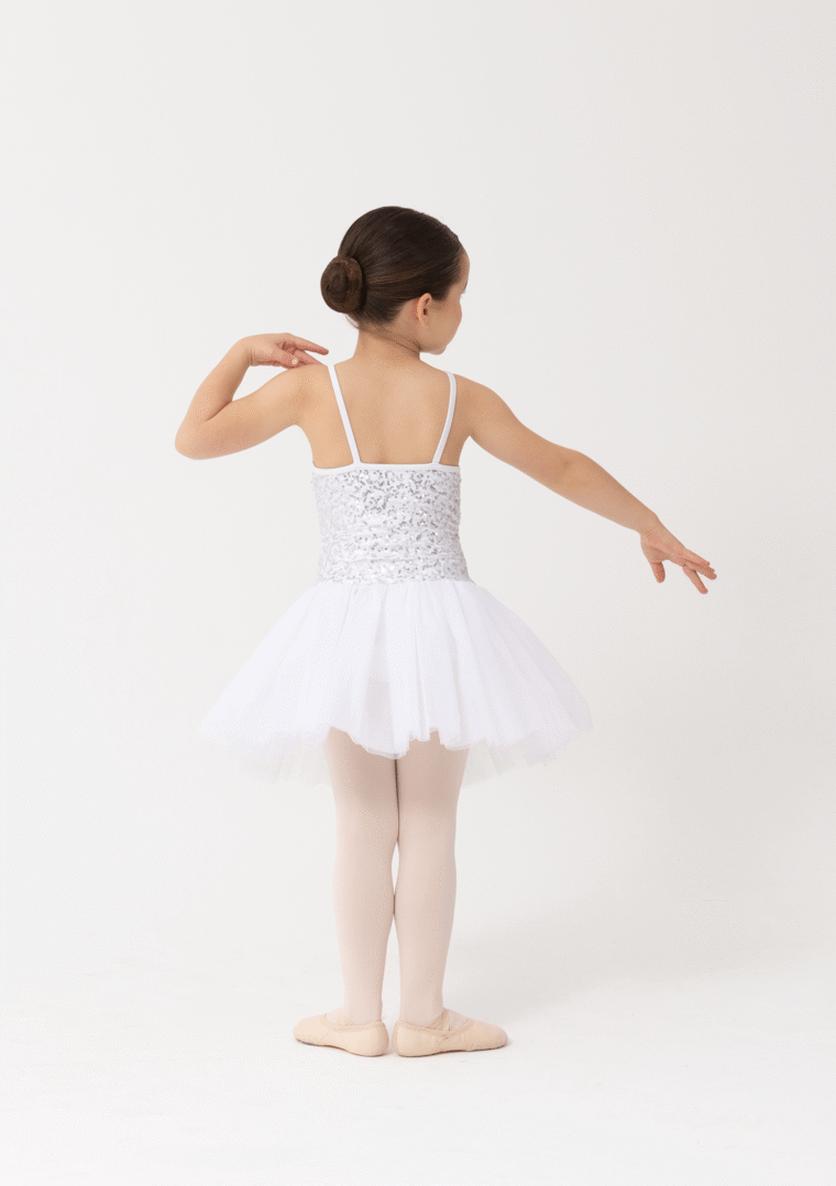 sequin tutu dress white