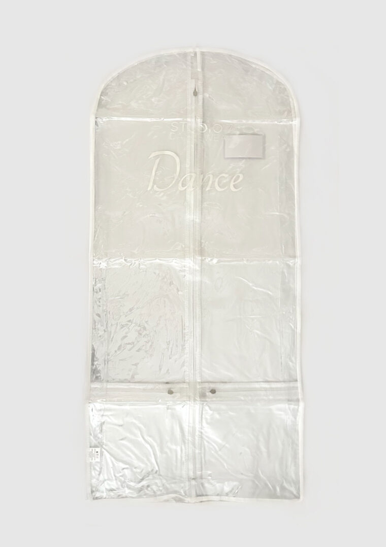 short garment bag clear white