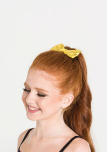 sequin hair bow yellow