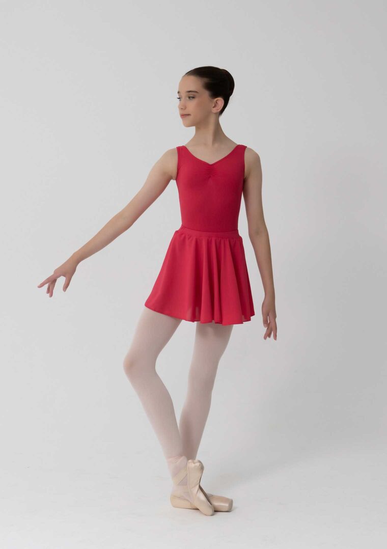 premium full circle skirt red