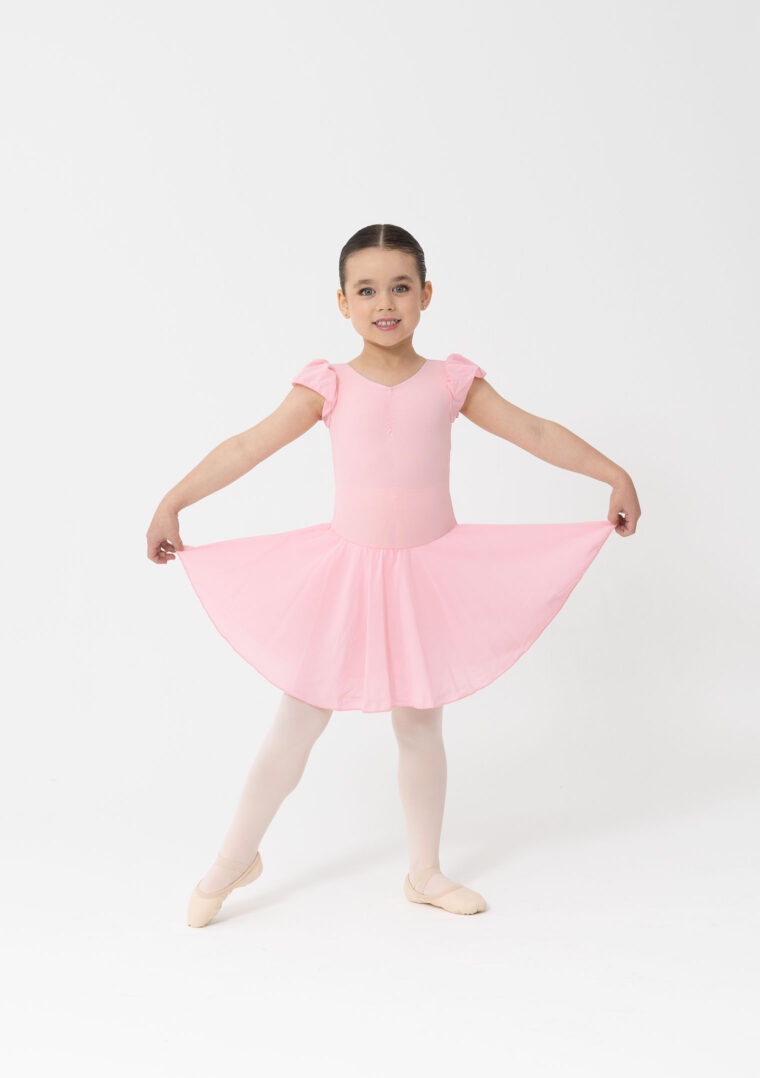 cap sleeve chiffon ballet dress ballet pink