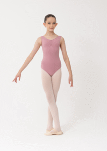 thick strap leotard dusty pink