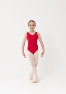 thick strap leotard red