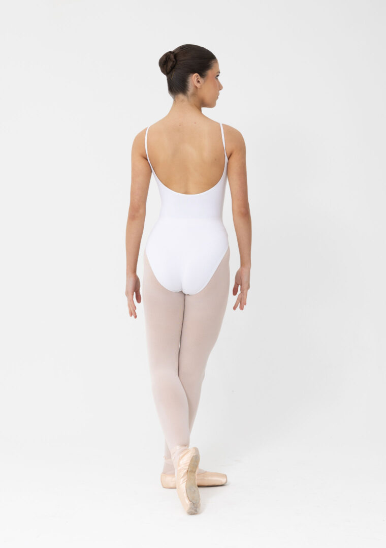 camisole strap leotard white