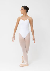 camisole strap leotard white