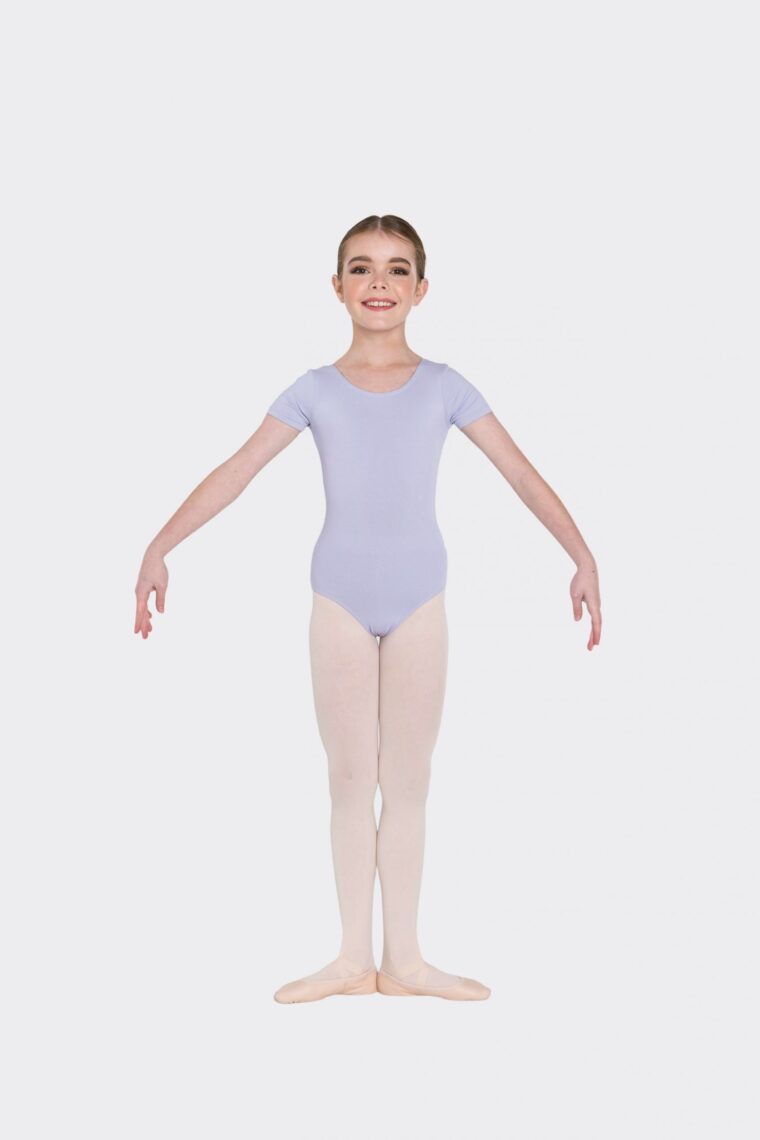 short sleeve leotard lilac