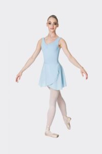 premium wrap skirt pale blue