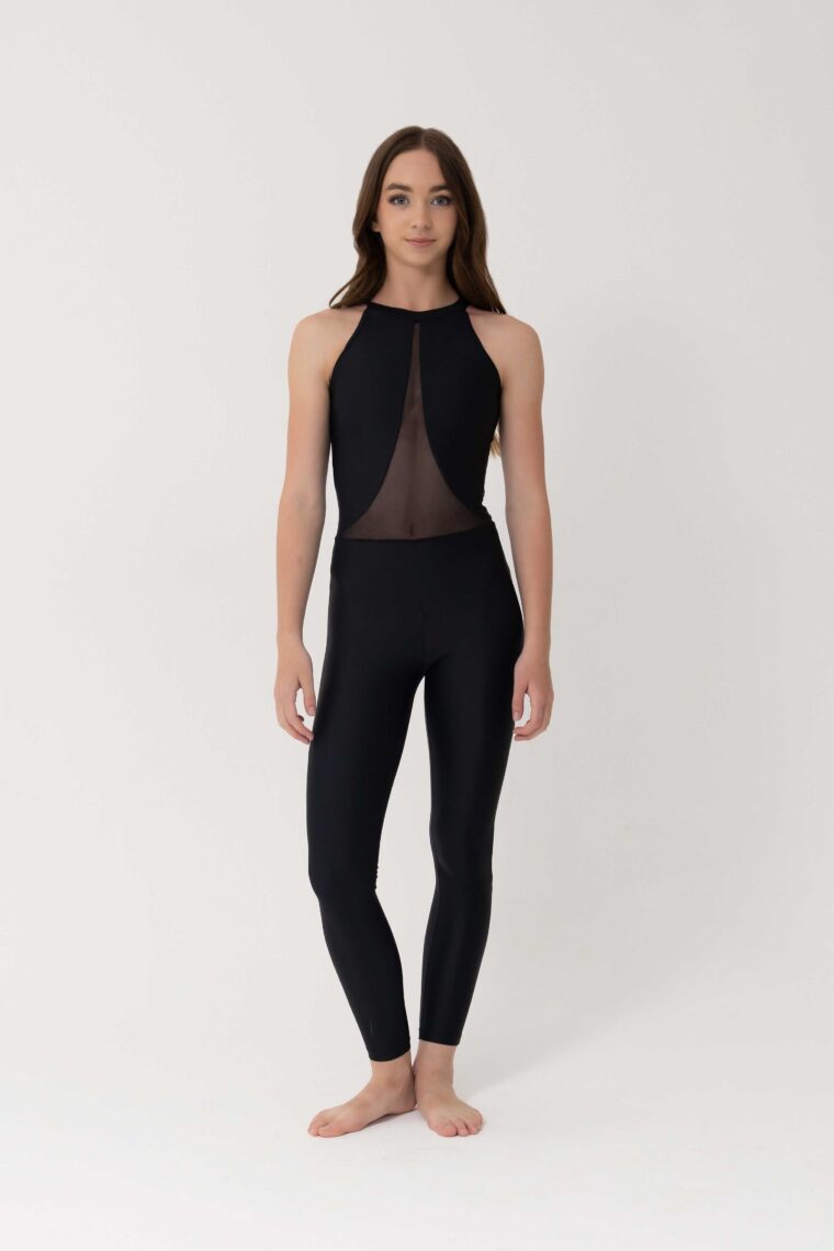 mesh unitard black