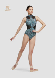 vanessa leotard green print