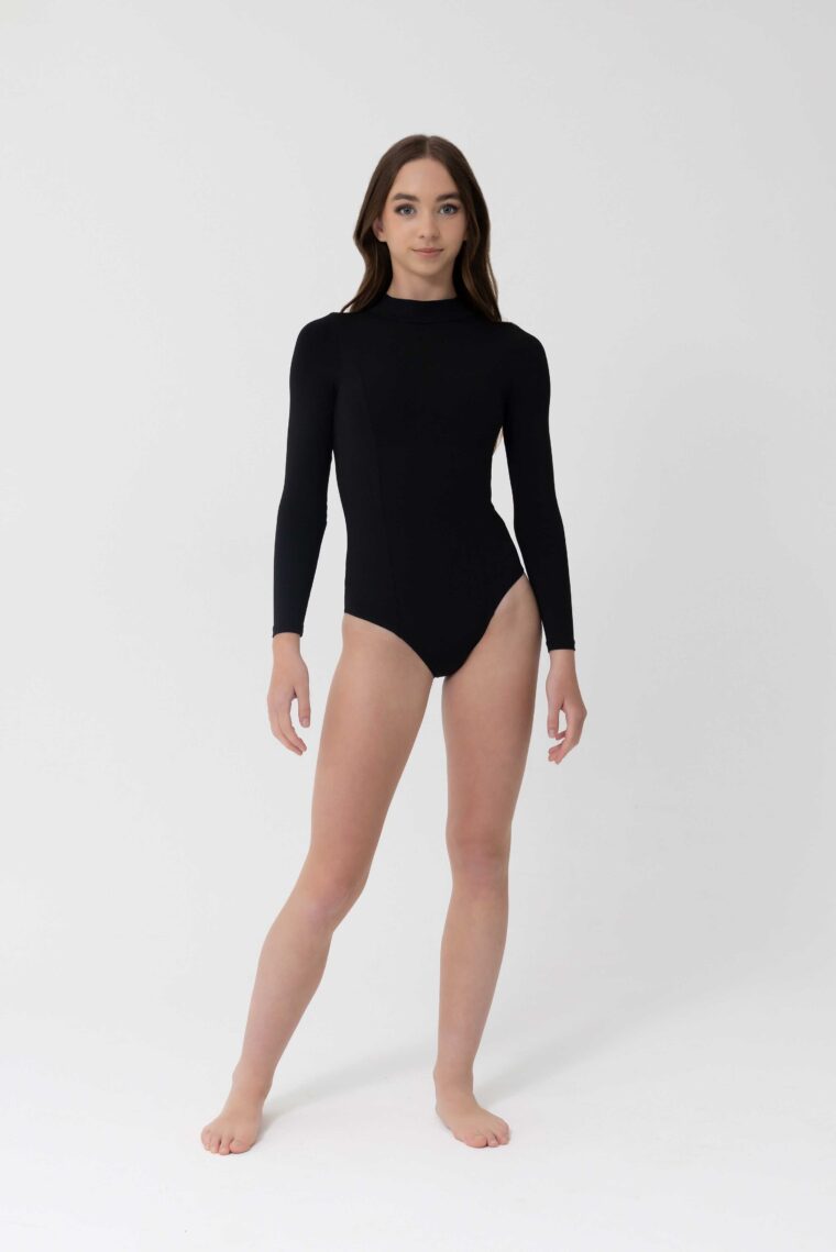 ava leotard black long sleeve