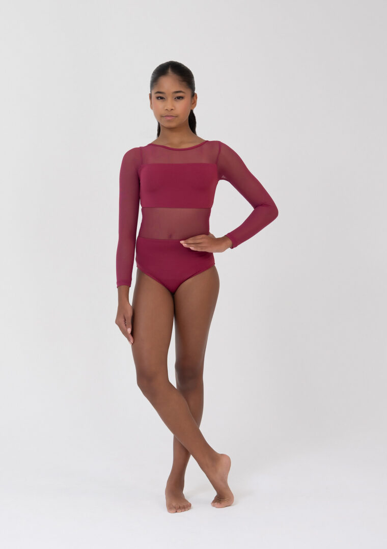 cleo leotard crimson