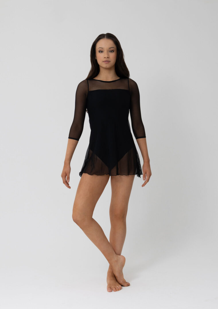 amber mesh dress black