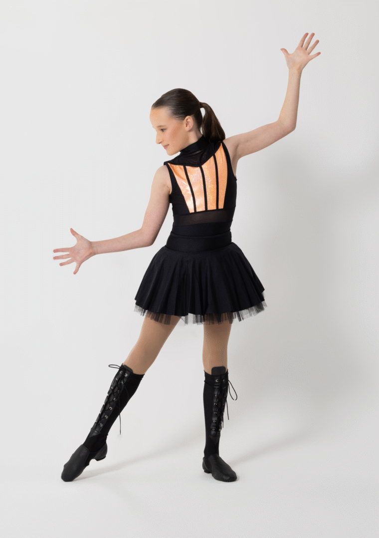 nylon skater skirt black