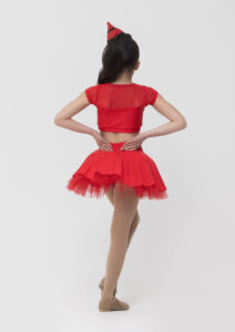 nylon skater skirt red