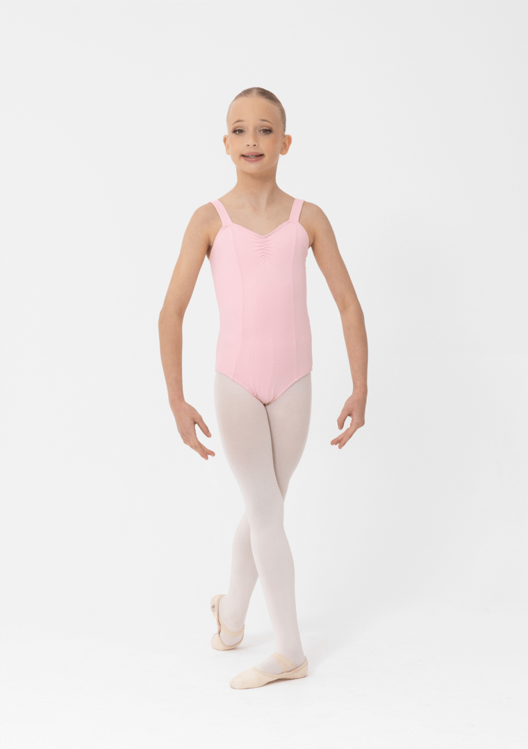 wide strap leotard ballet pink
