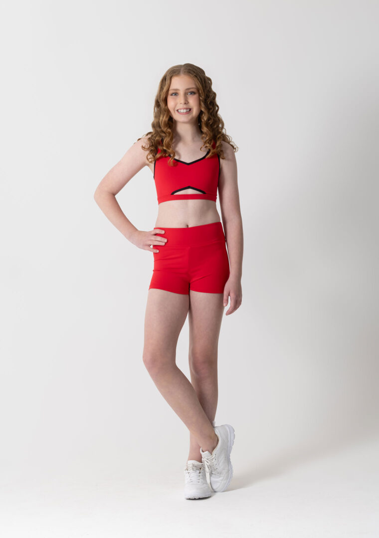 holly dance crop top red