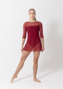 amber mesh dress burgundy