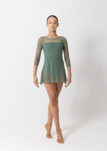 amber mesh dress forest green