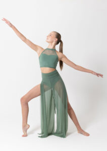 mesh wrap pants forest green