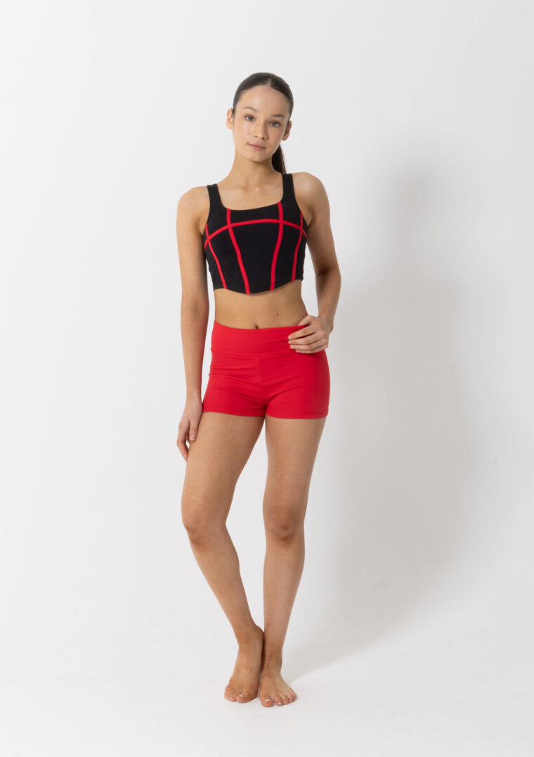 livi crop black red binding