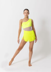 sasha tassel dress neon yellow