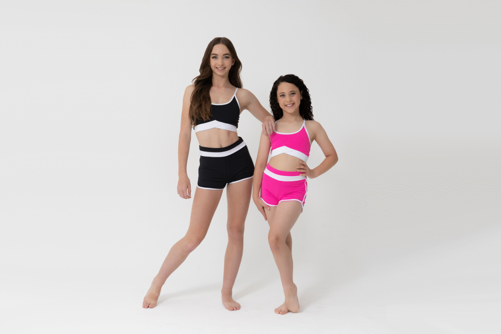 new dance crop and dance racer shorts