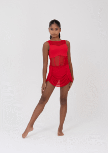 clara lyrical skirt red