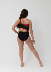 lizzy leotard black red