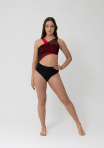 lizzy leotard black red
