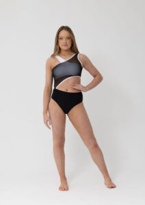 lizzy leotard black and white