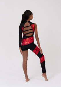 frankie unitard metallic red