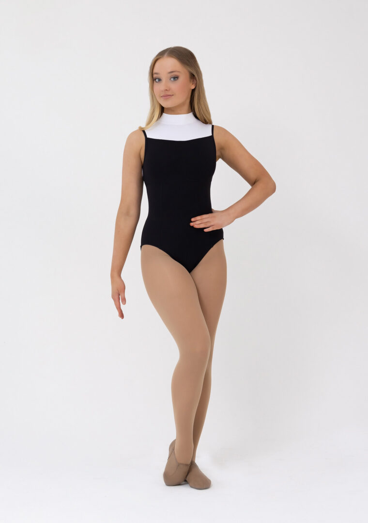 black and white leotard