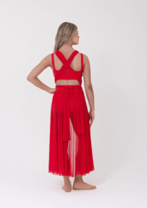 convertible mesh overdress red