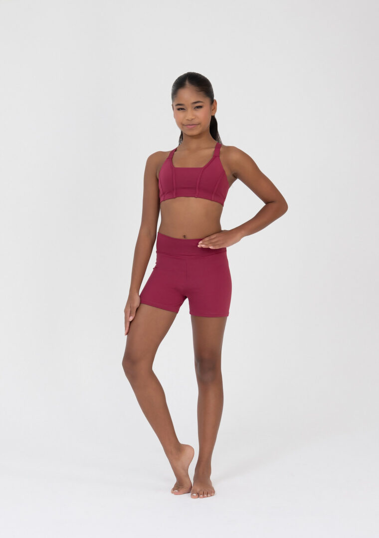 remi crop top raya shorts crimson