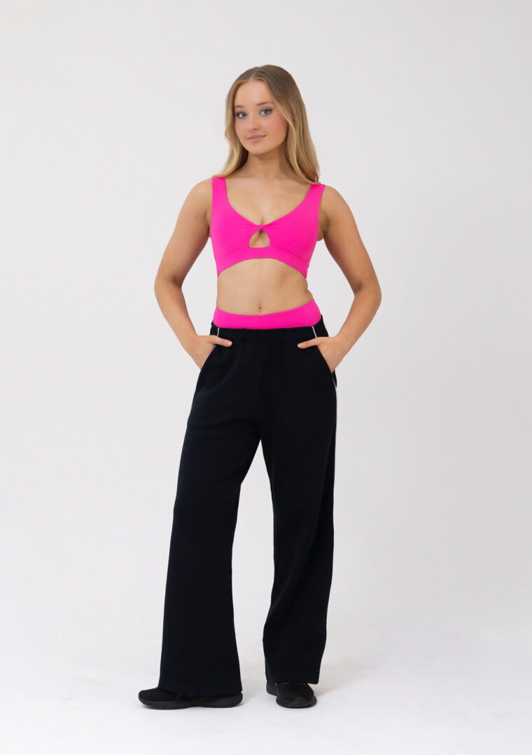 renee crop top hot pink
