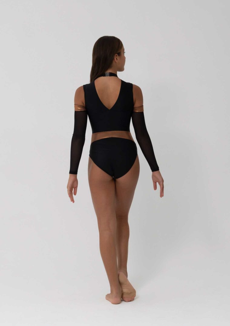 billie leotard metallic brass copper bronze