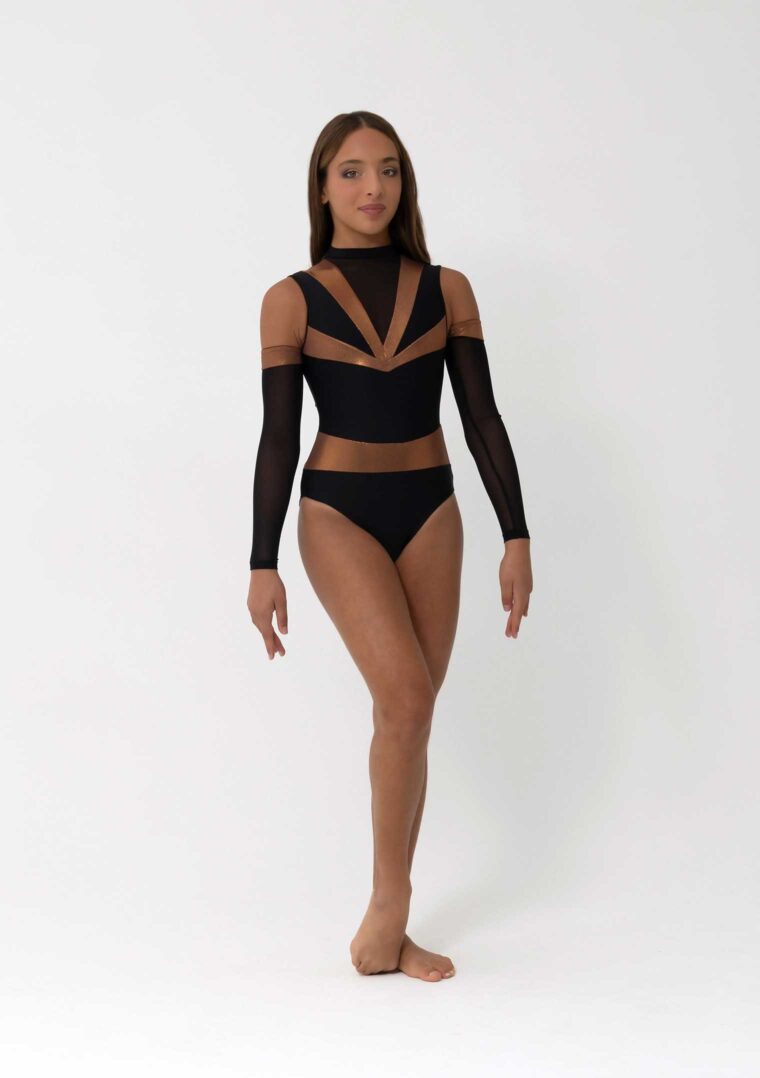billie leotard metallic brass copper bronze