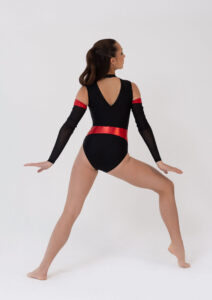 billie leotard metallic red